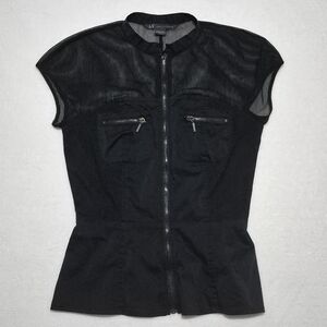 Women's A/X Armani Exchange Zip Up Peplum Top